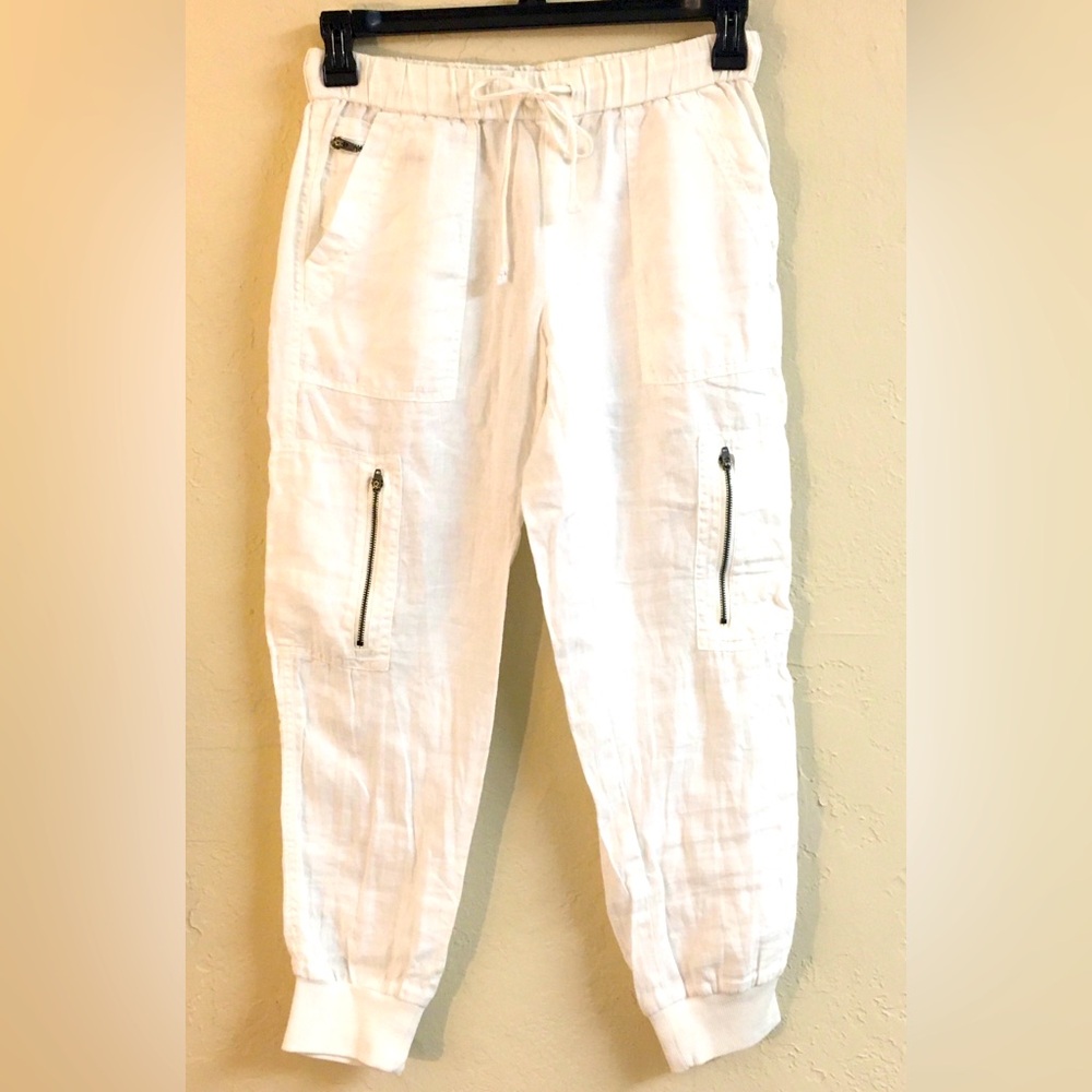 Joie Joggers 100% Linen White Size XS